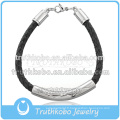 Petits bijoux faits sur mesure de crémation sur le bracelet pour les bijoux en cuir de noir de charme d&#39;acier inoxydable de cendre